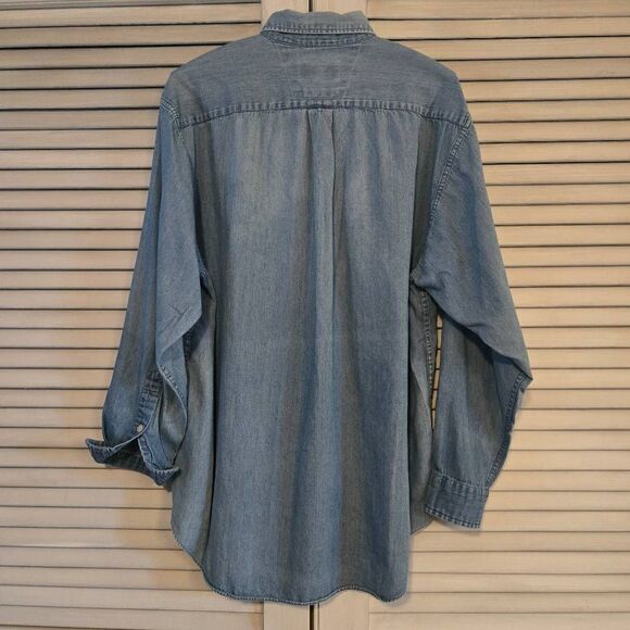 Vintage Alexander Julian Colours Light Denim Long Sleeve Button Down Shirt Medi - Picture 6 of 8